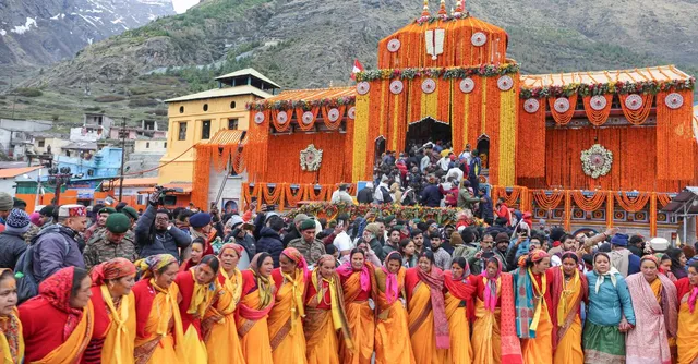 uttarakhand-badrinath-temple-portals-reopen-after-six-months-amid-vedic-chants-cm-dhami-attends-event