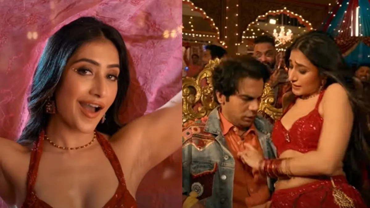 dhanashree-verma-brings-sensational-energy-in-rajkummar-rao-bhool-chuk-maaf-new-song-ting-ling-sajna-netizens-react-watch-video