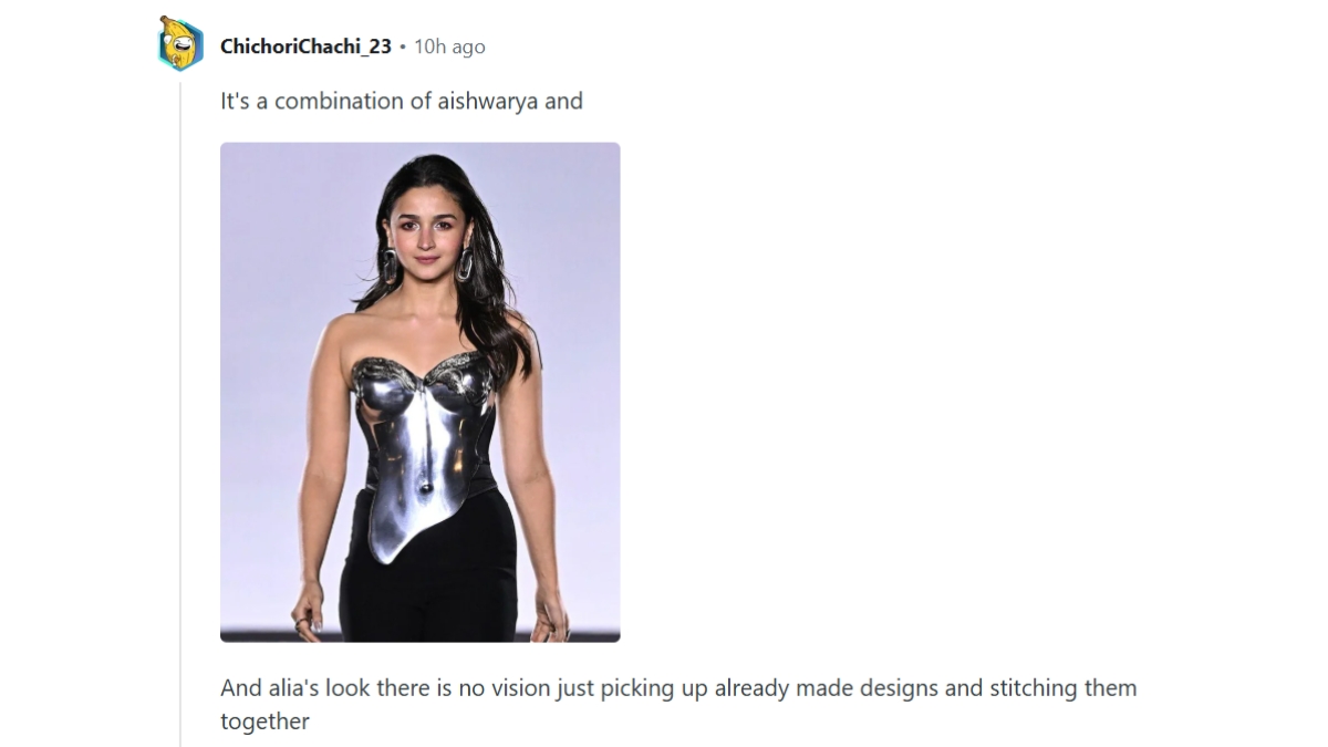 Alia Bhatt Metallic Corset Look