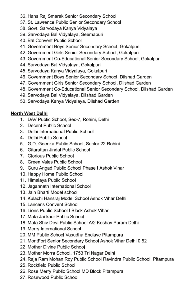 Which schools in Delhi will conduct Mock Drill 3