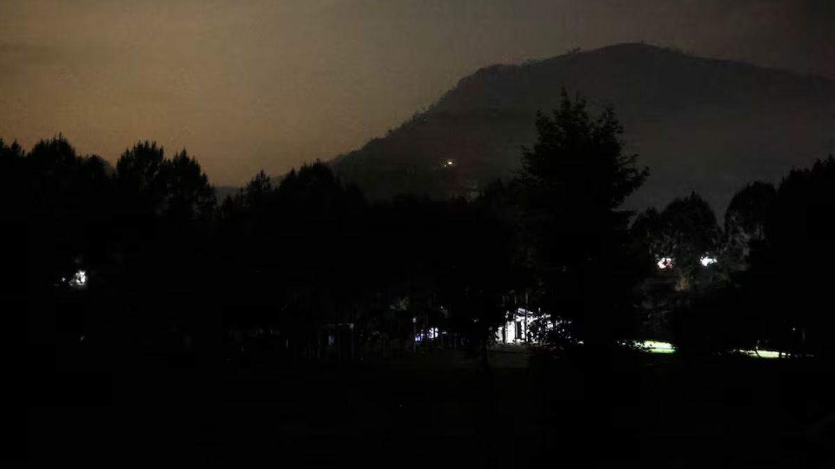 City view during the blackout, after India's strikes in Muzaffarabad, in Pakistan-administered Kashmir. (Reuters)