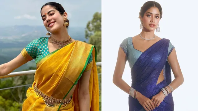 janhvi-kapoor-blouse-design-game-why-half-sleeves-rule-her-south-indian-looks
