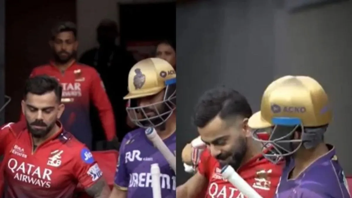 ipl-2025-virat-kohli-ajinkya-rahane-share-heartwarming-hug-before-rcb-vs-kkr-match-watch