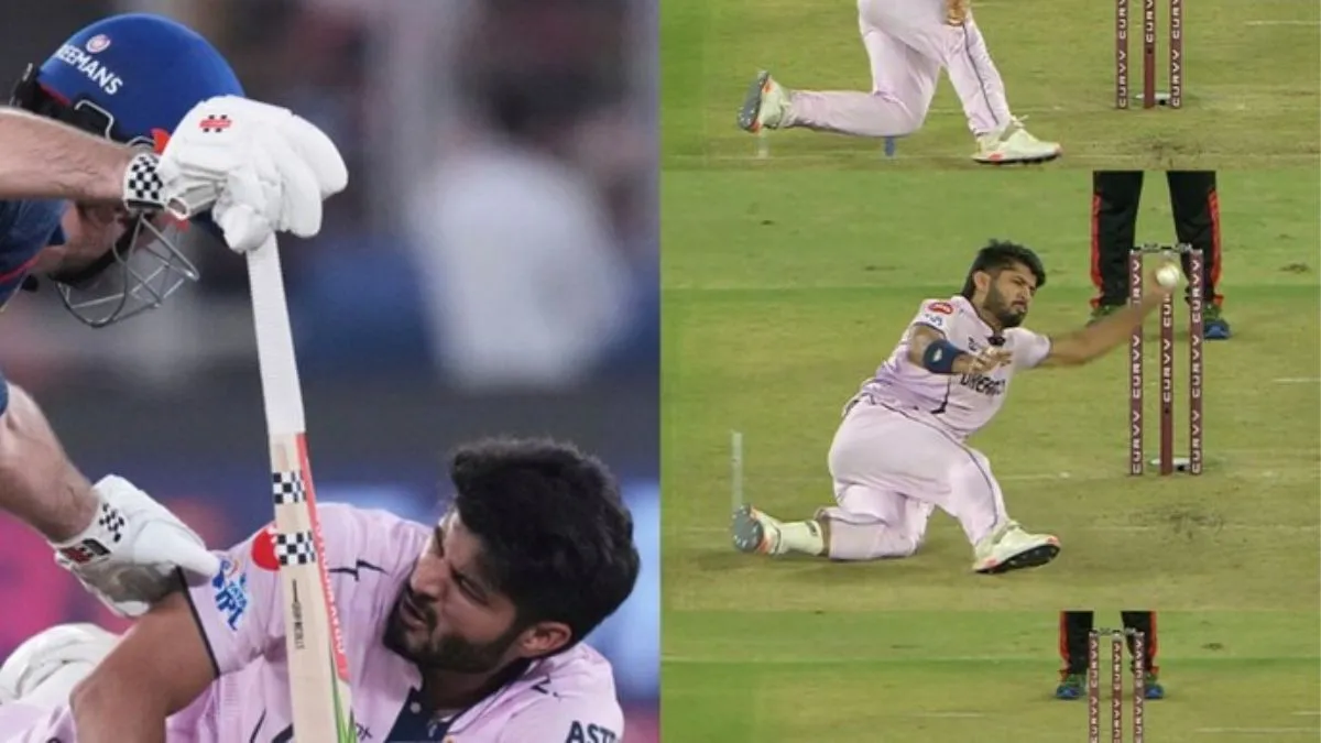 gt-vs-lsg-ipl-2025-gujarat-titans-pacer-arshad-khan-survives-nasty-fall-twice-against-lsg-green-pitch-in-ahmedabad-comes-under-scanner-watch