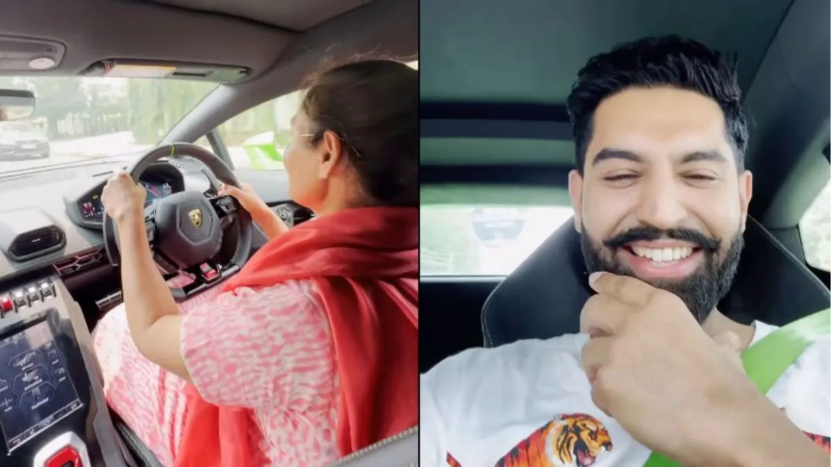 singer-parmish-vermas-mother-drives-his-lamborghini-huracan-netizens-react-to-viral-video