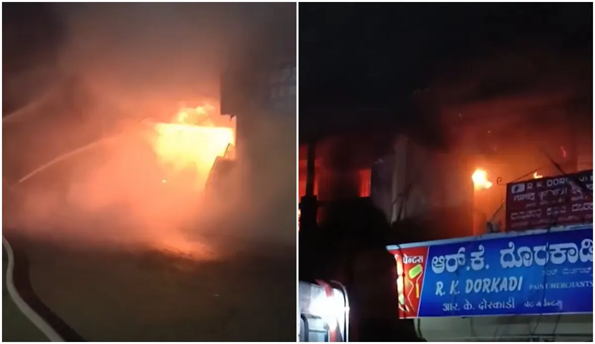 karnataka-several-shops-gutted-as-massive-fire-breaks-out-at-belagavis-raviwar-peth-market-video