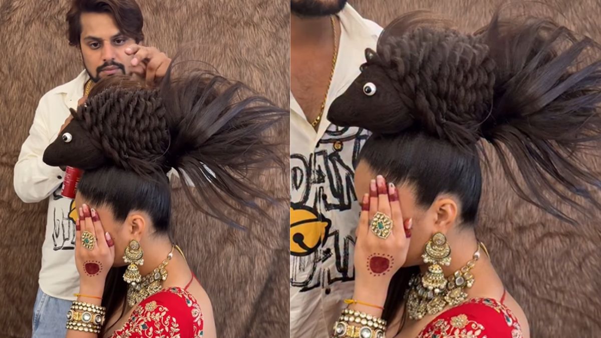 Bride’s Bizarre Fish-Inspired Hairstyle Takes Internet By Storm; Netizens Joke 'Ek Hairstyle Machli Ban Gaya Chapak'