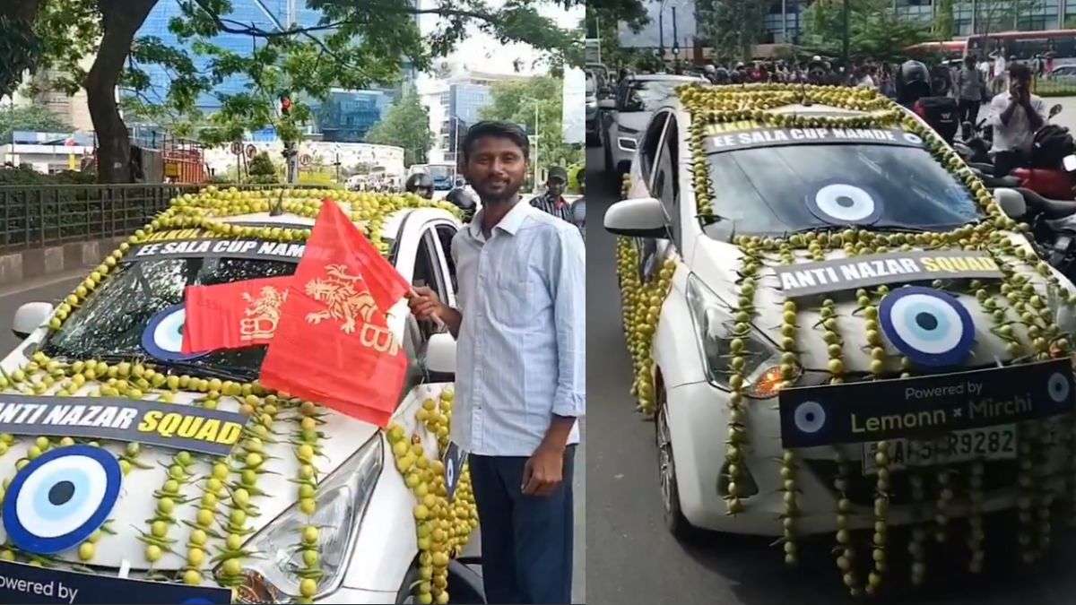 Bengaluru Fan Covers Car With Nimbu-Mirchi To Protect RCB From Evil Eye Ahead Of IPL Final; Internet Reacts To Viral Video