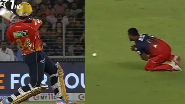 rcb-vs-pbks-ipl-2025-romario-shepherd-drops-a-sitter-to-dismiss-prabsimran-singh-during-summit-clash-watch