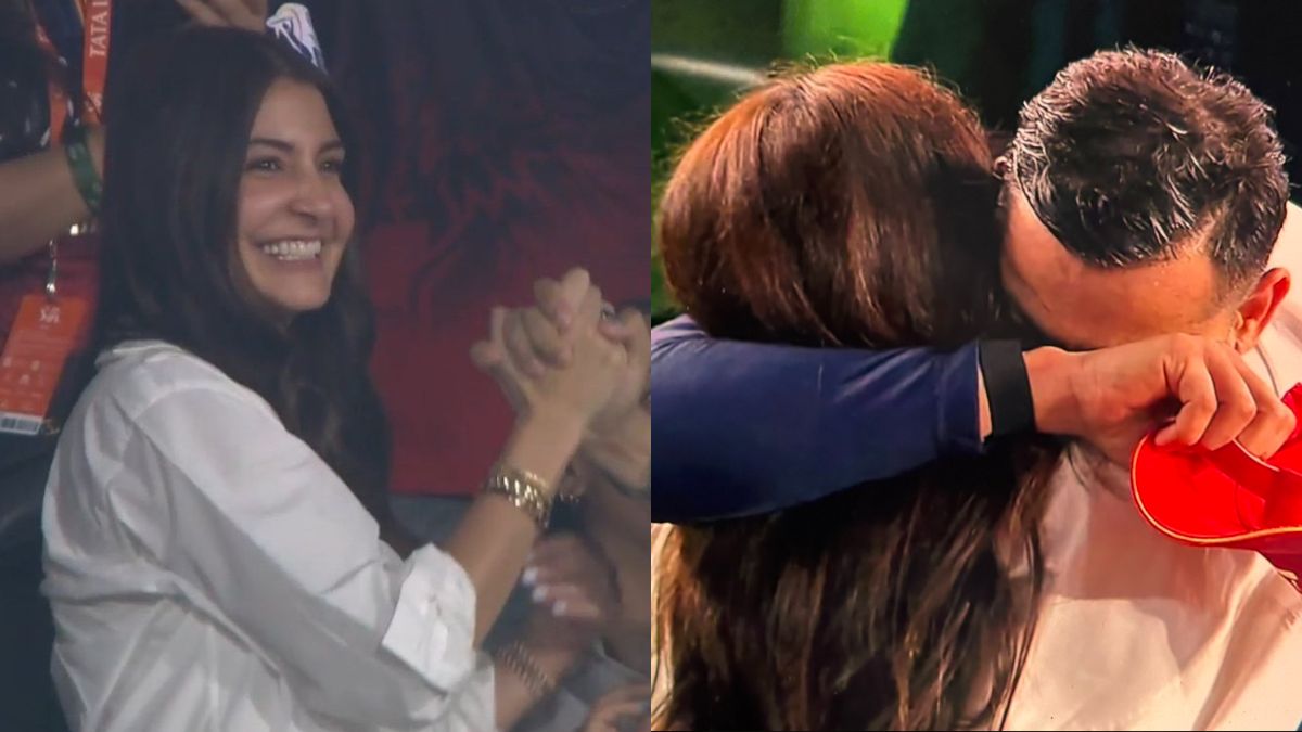 As RCB Clinches IPL 2025 Trophy, Emotional Virat Kohli Hugs Wife Anushka Sharma | Photos And Videos
