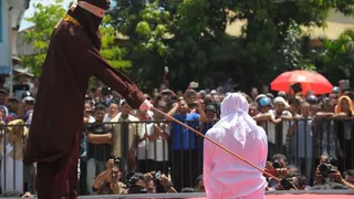 Couple Punished With 100 Lashes Each In Shocking Public Puishment For Engaging In Sex Before Marriage In Indonesia