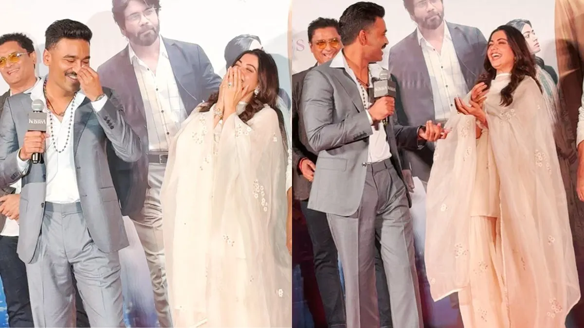kuberaa-dhanush-recalls-rashmika-mandanna-didnt-smell-anything-for-hours-while-shooting-in-dumpyard-latter-reaction-is-unmissable