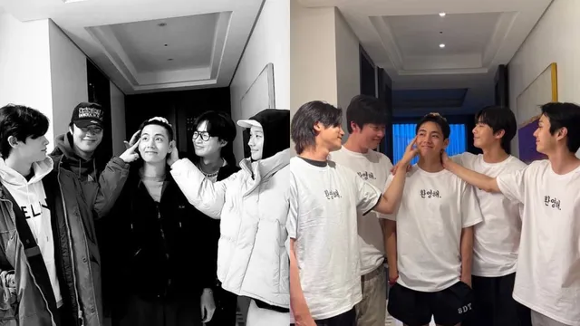 BTS V Reunites With Wooga Squad; Park Seo joon, Park Hyung sik, Choi Wooshik And Peakboy Recreate 2023 Pose After Kim Taehyung's Military Discharge