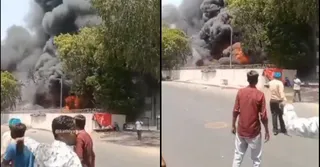 Ahmedabad Plane Crash: New Video Shows Lone Survivor Emerge From Crash Site As Air India Flight Goes Up In Flames