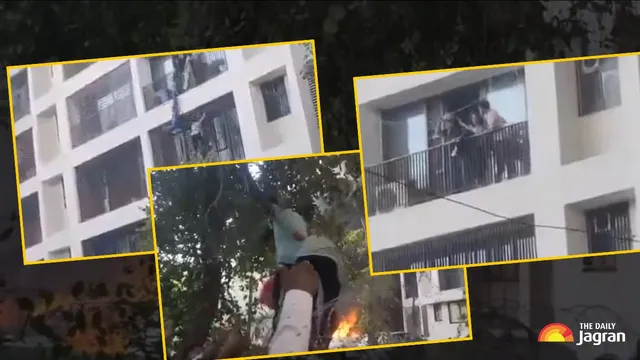 New Video Shows Students Jumping Off Balcony As Smoke Engulfs BJMC Hostel After Air India Plane Crash | Watch