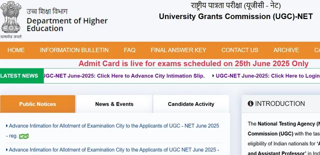UGC NET Admit Card 2025 Released For June 25 Exam; Download Hall Ticket At ugcnet.nta.ac.in, Direct Link Here