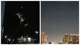 Iranian Missile Strikes On US Air Base Spark Qatar's Sky, In-Air Explosions Caught On Camera | Videos