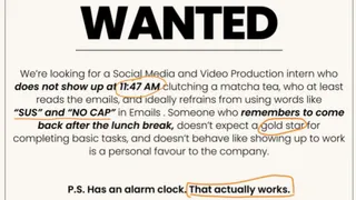 Savage Job Post Seeking To Hire Intern Mocks GenZ Habits; Netizens Have Hilarious Reactions