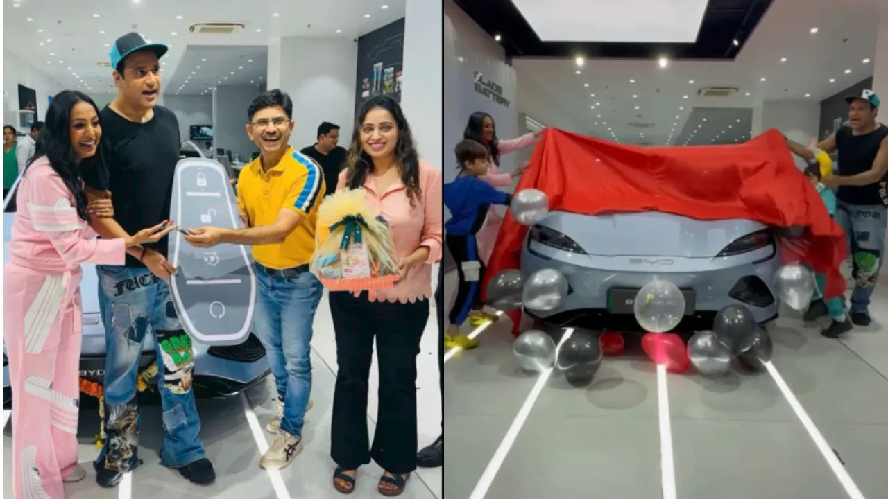 kapil-sharma-show-fame-krushna-abhishek-gifted-byd-seal-electric-car-by-wife-reaction-goes-viral