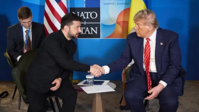 Zelenskyy Calls On Trump At NATO Summit, Seen In Formal After  Oval Office's Snub; Check What US Prez Promised Him