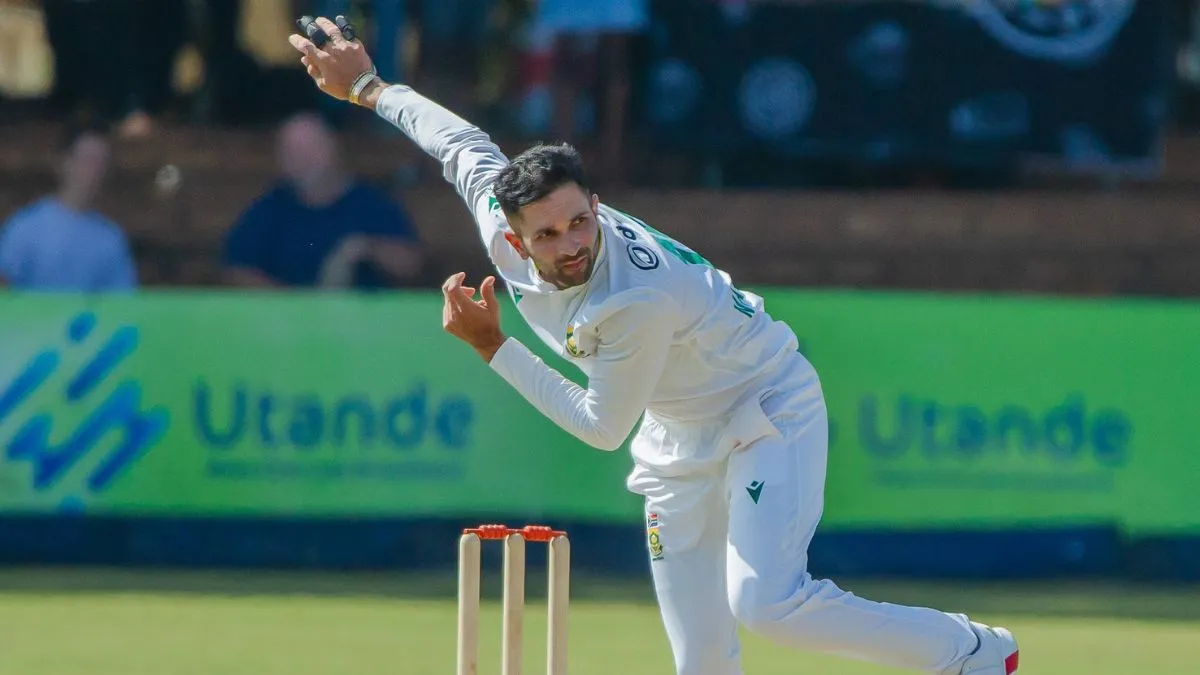 sa-vs-zim-keshav-maharaj-becomes-first-south-africa-spinner-to-complete-200-test-wickets