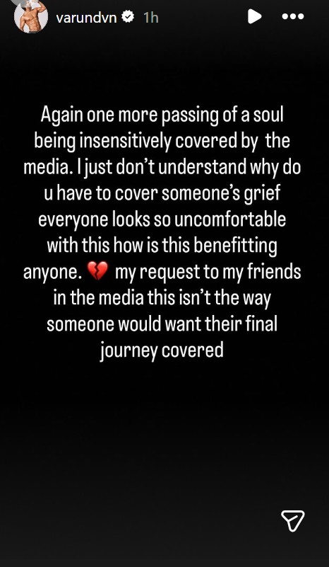 Varun dhawan Insta story 