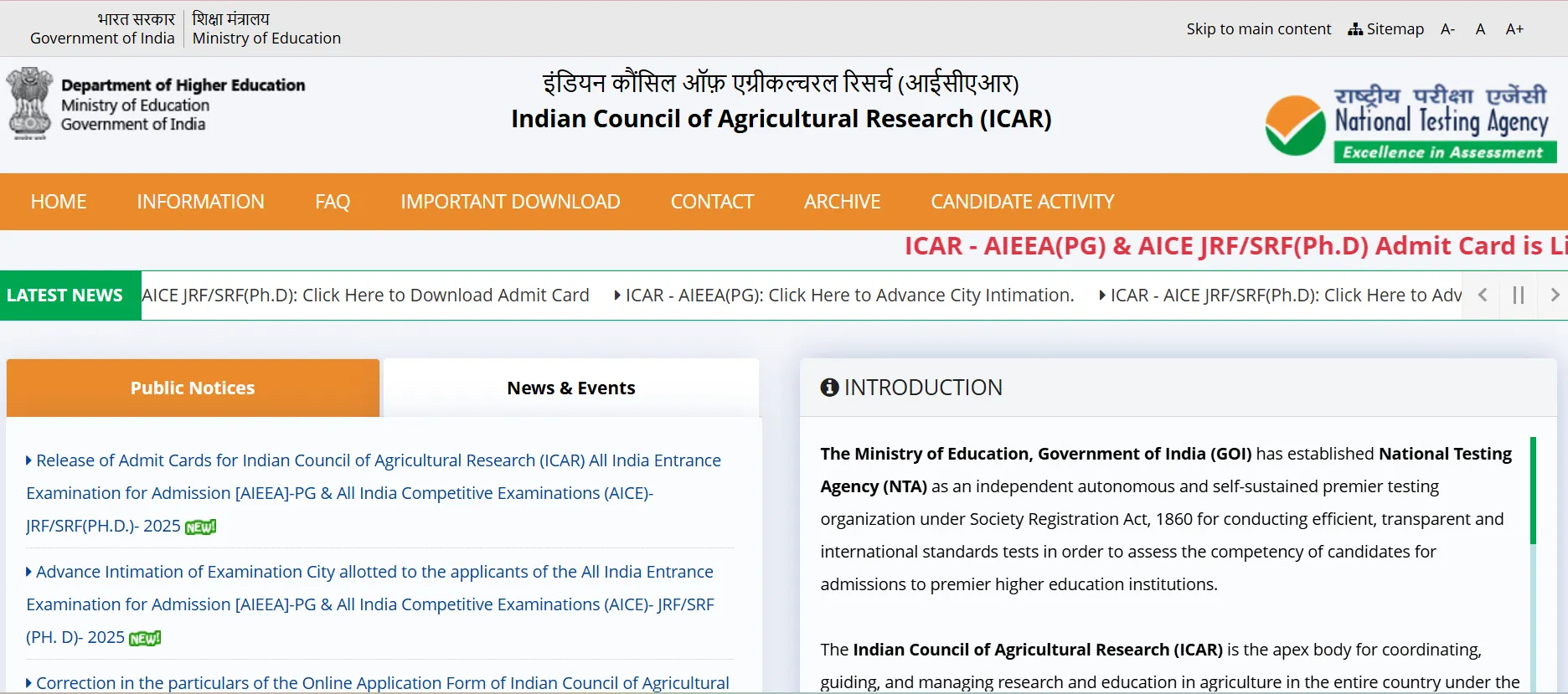 icar-aieea-pg-aice-2025-admit-cards-out-at-exams-nta-ac-in-icar-here-how-to-download-get-direct-link-here