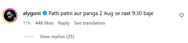 Aly goni on Pati Patni Aur Panga