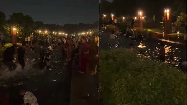 visitors-turn-delhis-sunder-nursery-pond-into-swimming-pool-viral-video-of-people-bathing-leaves-internet-in-shock