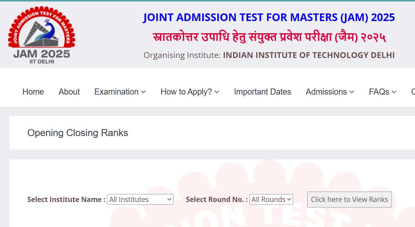 JAM 2025 Admission Dates For Participating Institutions Released ...