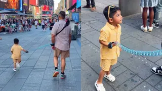 Indian Mom Puts Child On Leash During Family Trip ; Defends Her Decision As Video Sparks Online Buzz