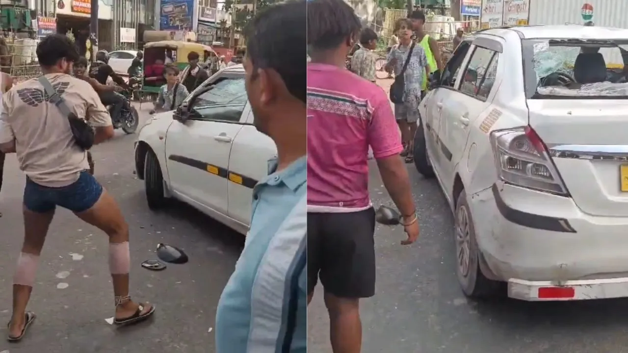 kanwariyas-brutally-thrash-driver-and-vandalise-car-in-ghaziabads-modinagar-after-minor-collision-viral-video