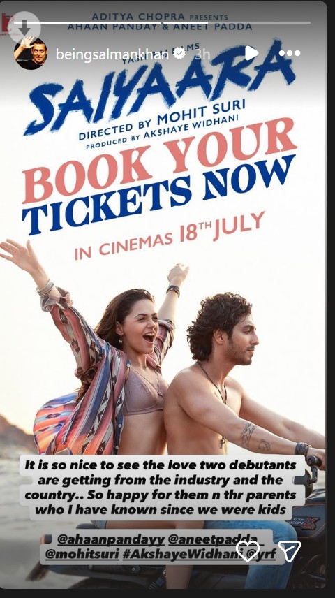 Salman post on Saiyaara