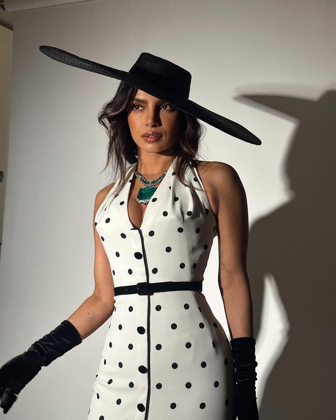 Priyanka Chopra In Vintage Polka Dot Dress