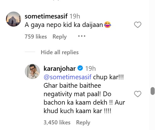 karan Johar slams troll