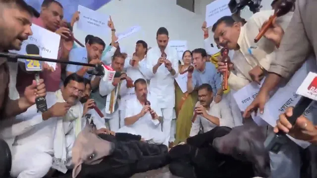 snake-charmers-and-buffaloes-in-mp-assembly-congress-mlas-unique-protest-over-corruption-unemployment-watch