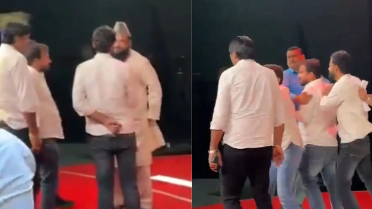 noida-maulana-sajid-rashidi-slapped-by-sp-leaders-during-tv-debate-over-remarks-on-mp-dimple-yadav-watch