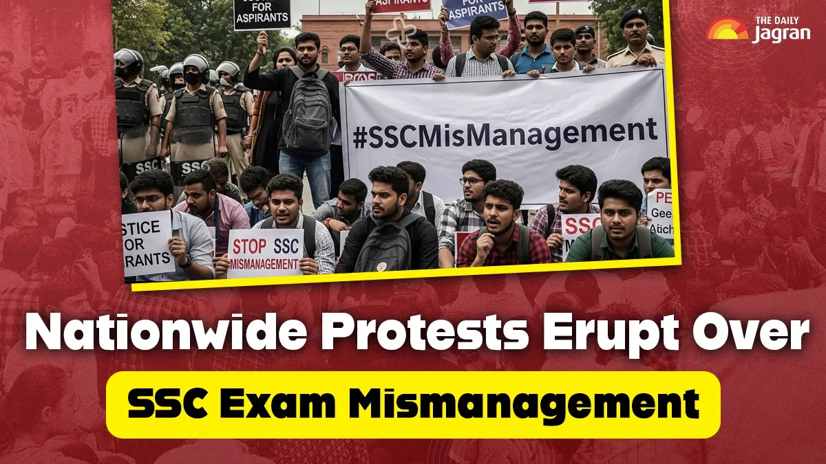 ssc-exam-protest-student-anger-boils-over-in-delhi-as-ssc-exam-candidates-protest-after-widespread-exam-cancellations-bouncers-at-centers-technical-glitches