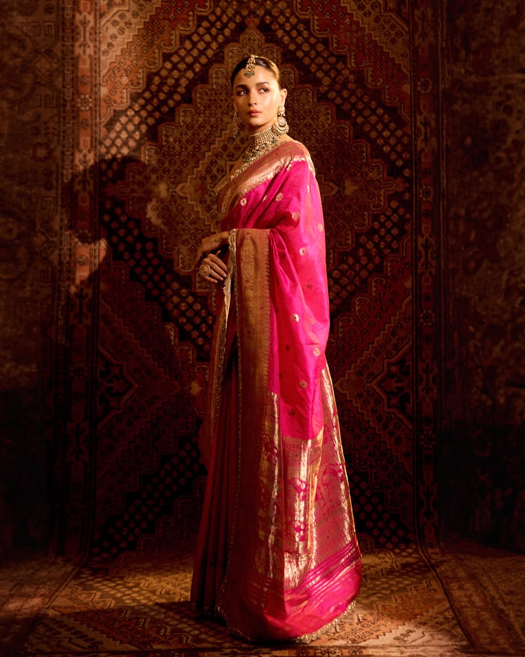 Alia Bhatt In Banarasi Silk Saree