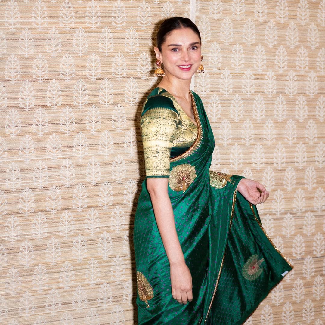 Aditi Rao Hydari In Silk Satin Saree