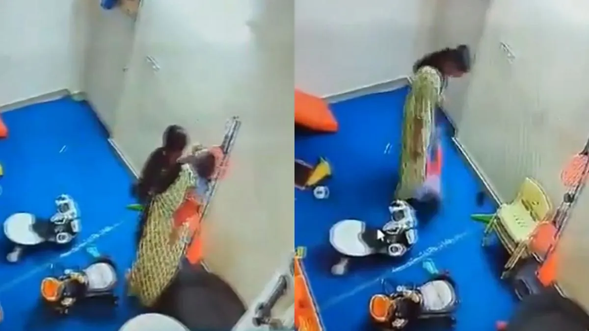 noida-daycare-worker-arrested-after-she-assaults-bites-15monthold-girl-cctv-footage-of-horror-goes-viral