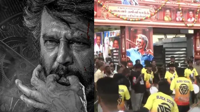 coolie-release-rajinikanth-fans-celebrate-with-dhols-dance-outside-a-madurai-theatre-as-they-gather-to-catch-the-first-show