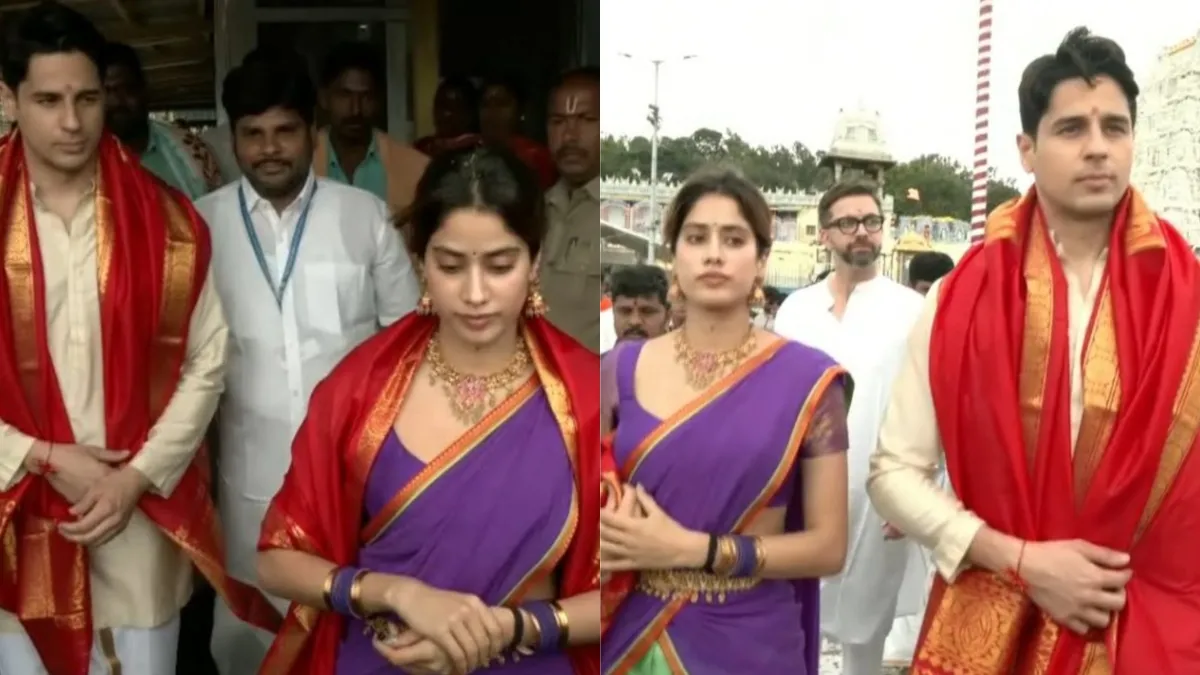 sidharth-malhotra-and-janhvi-kapoor-visit-tirupati-ahead-of-param-sundari-release-video