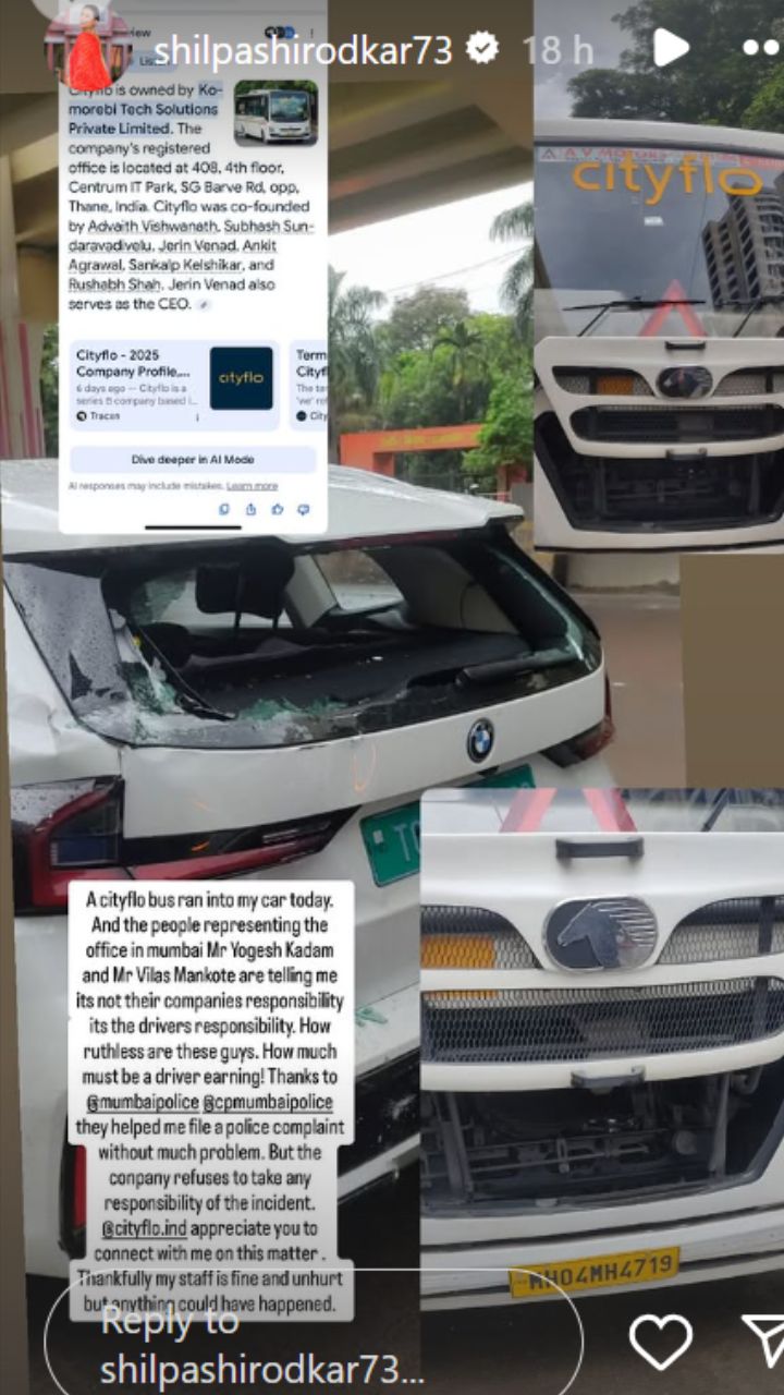 SHILPA SHIRODKAR BUS ACCIDENT PHOTO