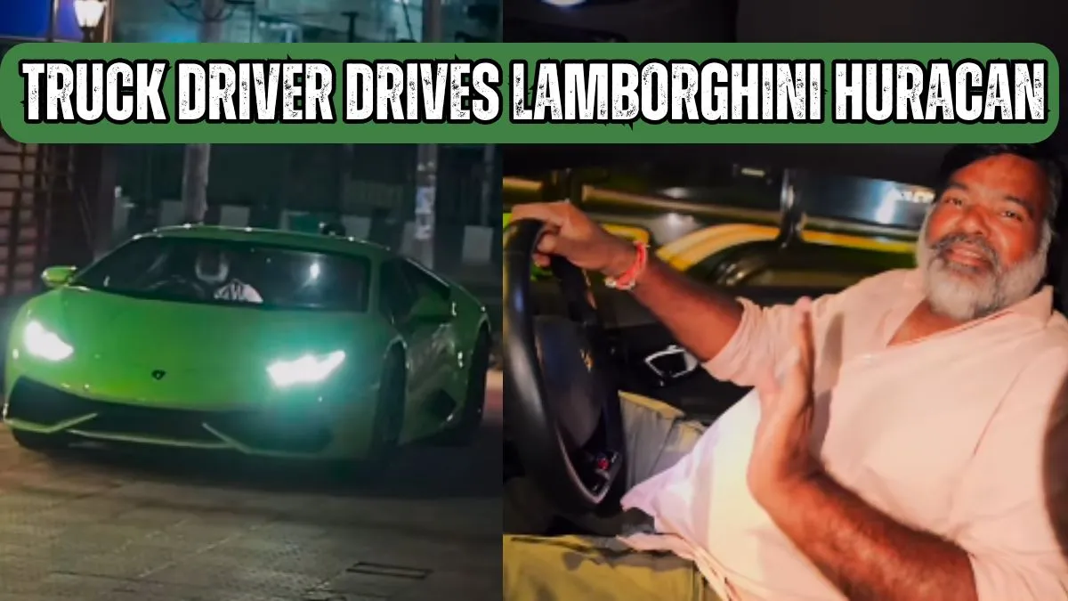 watch-power-of-truck-driver-netizens-as-trucker-and-vlogger-rajesh-rawani-drives-lamborghini-huracan