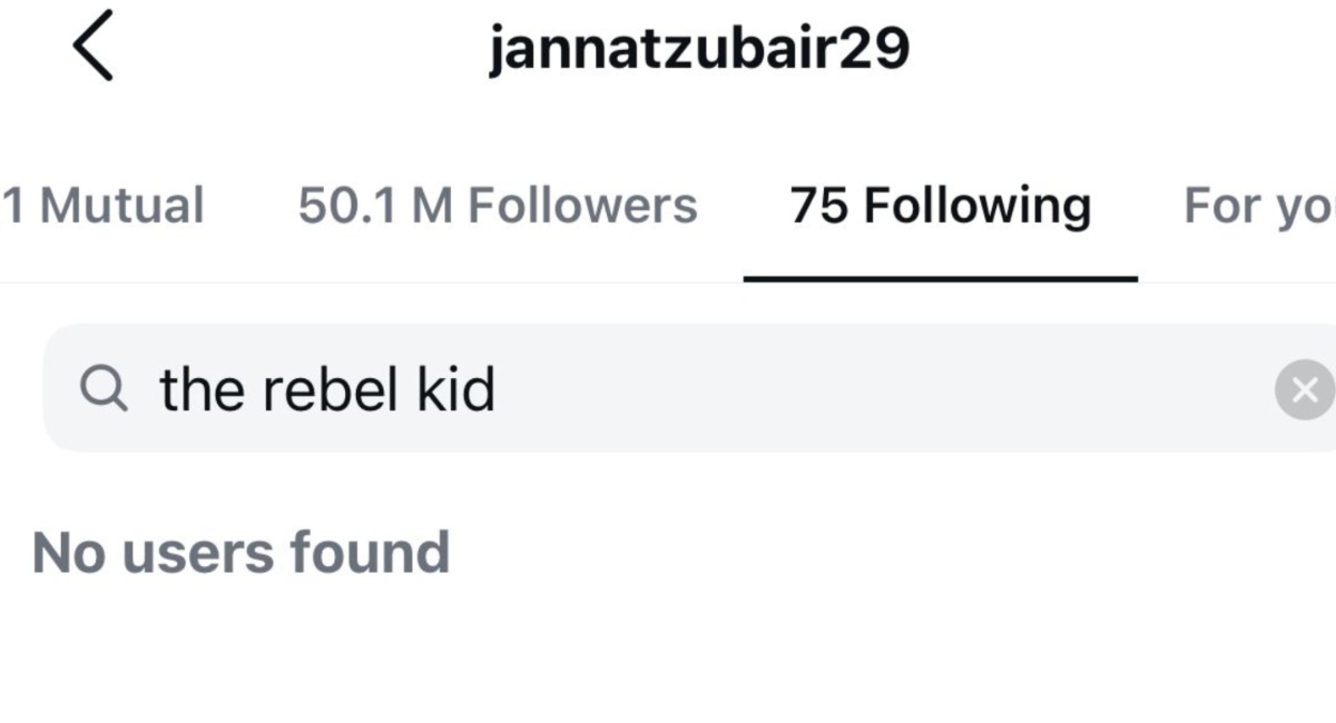 Jannat Zubair unfollows Rebel Kid