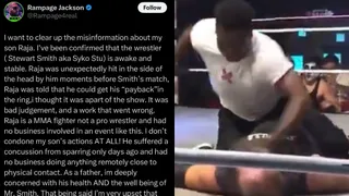 Raja Jackson, Son Of Former UFC Champion, Assaults Wrestler Syko Stu In Ring | Video