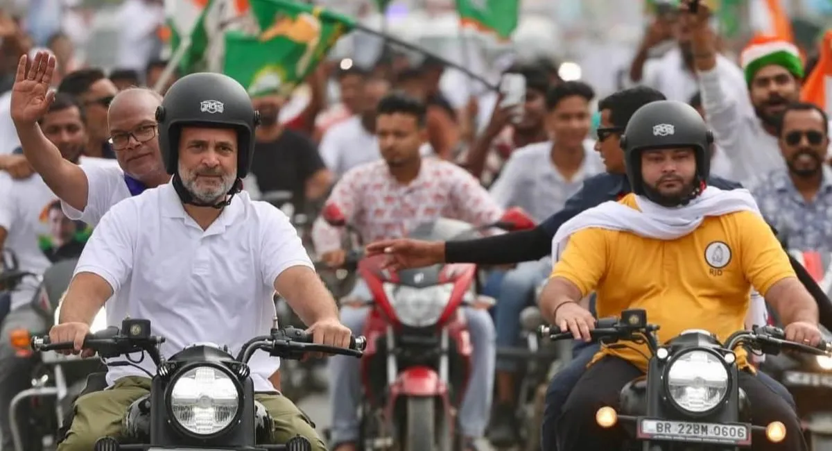 bihars-purnia-turns-rally-ground-as-rahul-gandhi-rides-bullet-connects-with-locals-at-roadside-dhaba-video