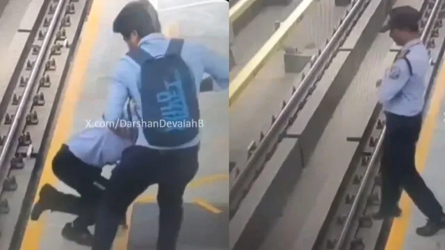 exhausted-security-guard-sleepwalks-and-falls-on-tracks-after-16-hour-shift-at-bengaluru-metro-station-video-caught-on-cctv