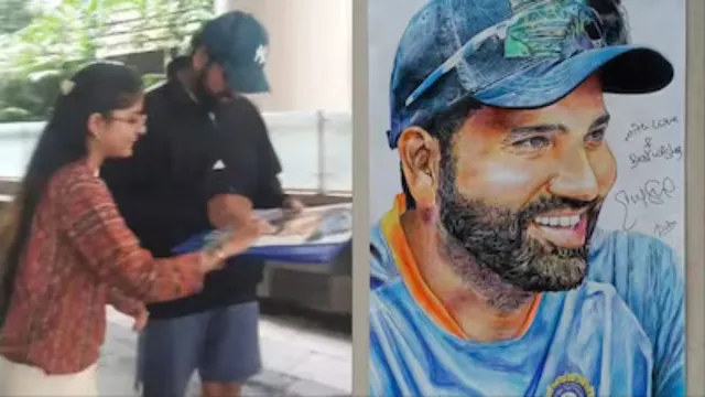 rohit-sharma-meets-fan-girl-who-painted-his-portrait-pics-viral